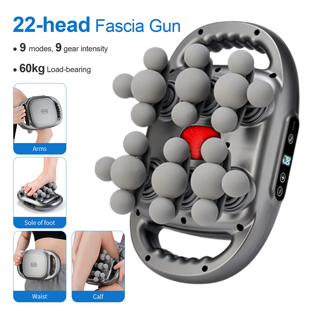 Massage Gun - Массажный пистолет с 22 насадками, высокочастотная
